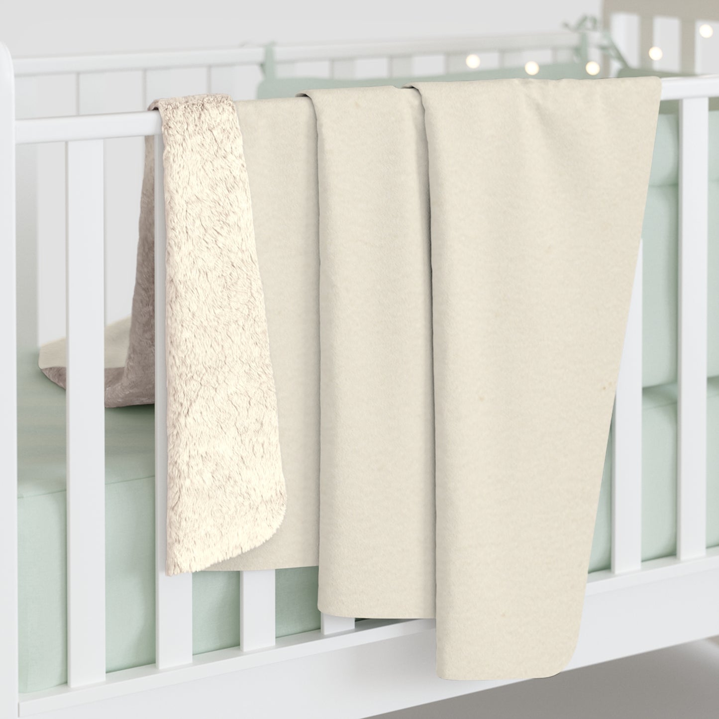 Cream Sherpa Fleece Blanket | Plush Reversible Throw, Cozy Home Layer