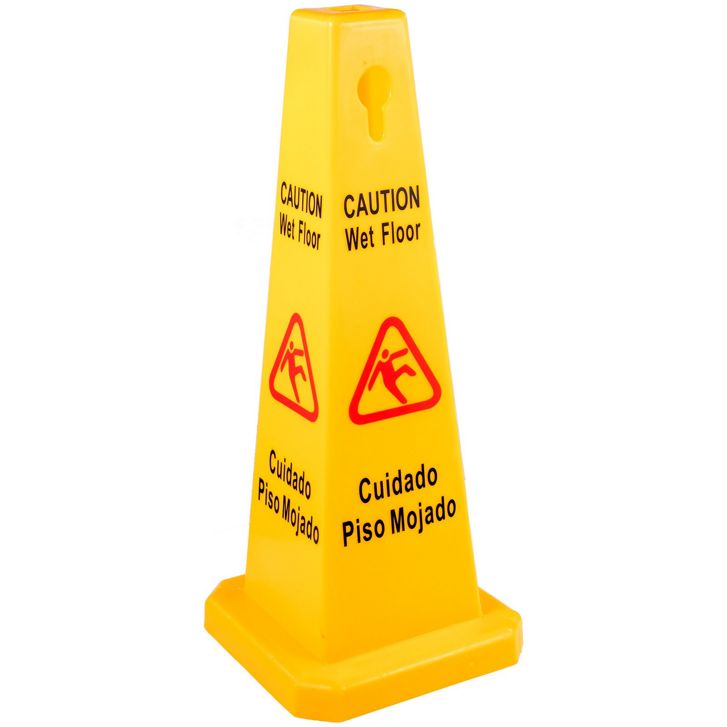 VEVOR 3 Pack Floor Safety Cone Yellow Caution Wet Floor Signs 4 Sided Floor Wet Sign Public Safety Wet Floor Cones Bilingual Wet Sign Floor for Indoors and Outdoors