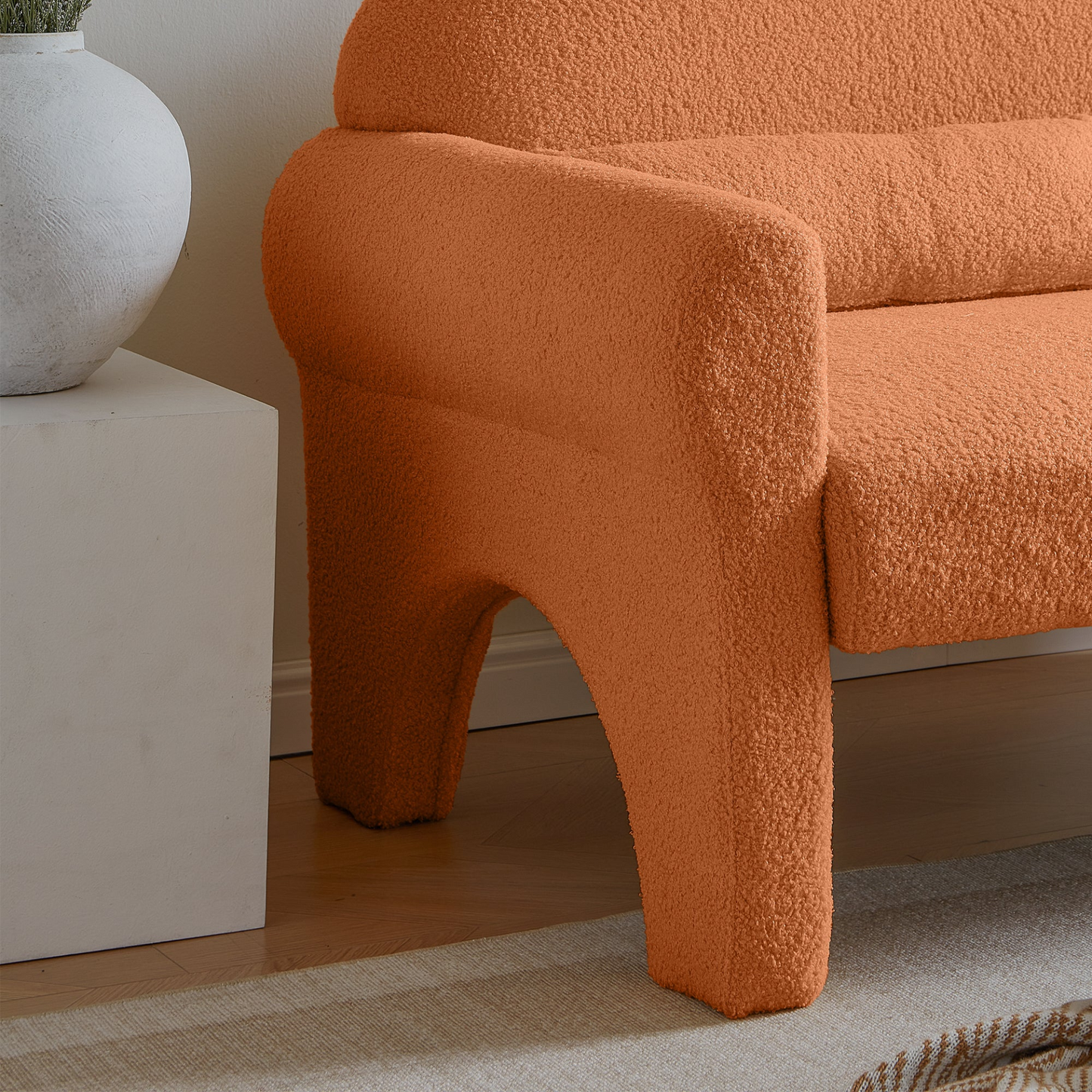 modern boucle loveseat for Living room