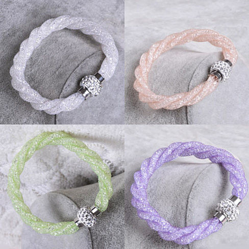 Rope Bracelet a Wire Mesh with Tiny Crystal loaded to form a Halo