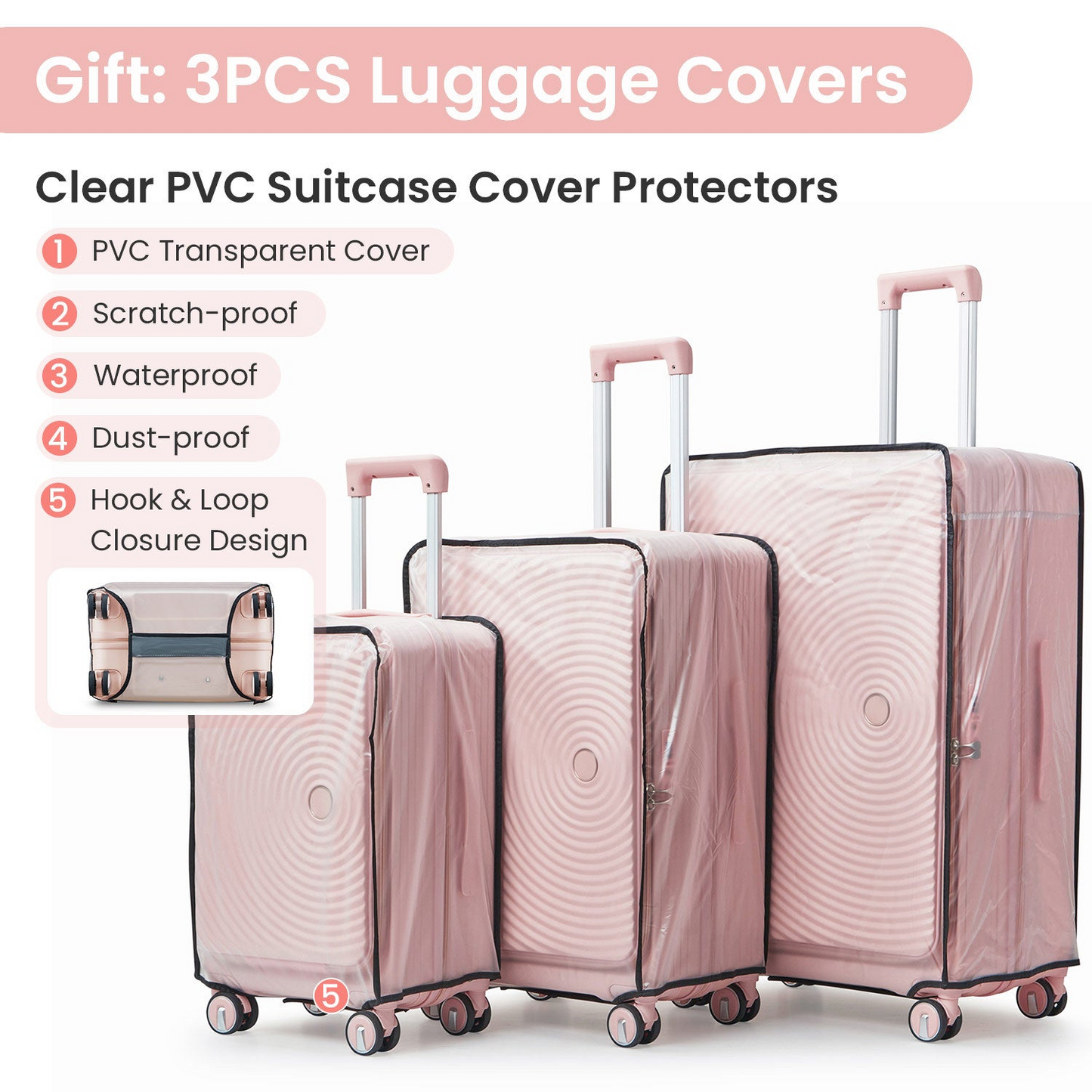 Luggage Sets 3 Piece(20/24/28), Expandable Carry On Luggage with TSA Lock Airline Approved, 100% PC Hard Shell and Lightweight Suitcase with Front Pocket and Spinner Wheels