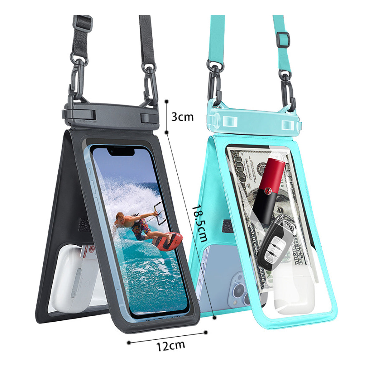 Smart Choice Two Pak Waterproof Transparent Pouches With Style And Practicality